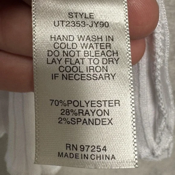 Mixed Threads Shirt Juniors Medium White Ribbed Tie Front Cropped Ruffle - Picture 3 of 6